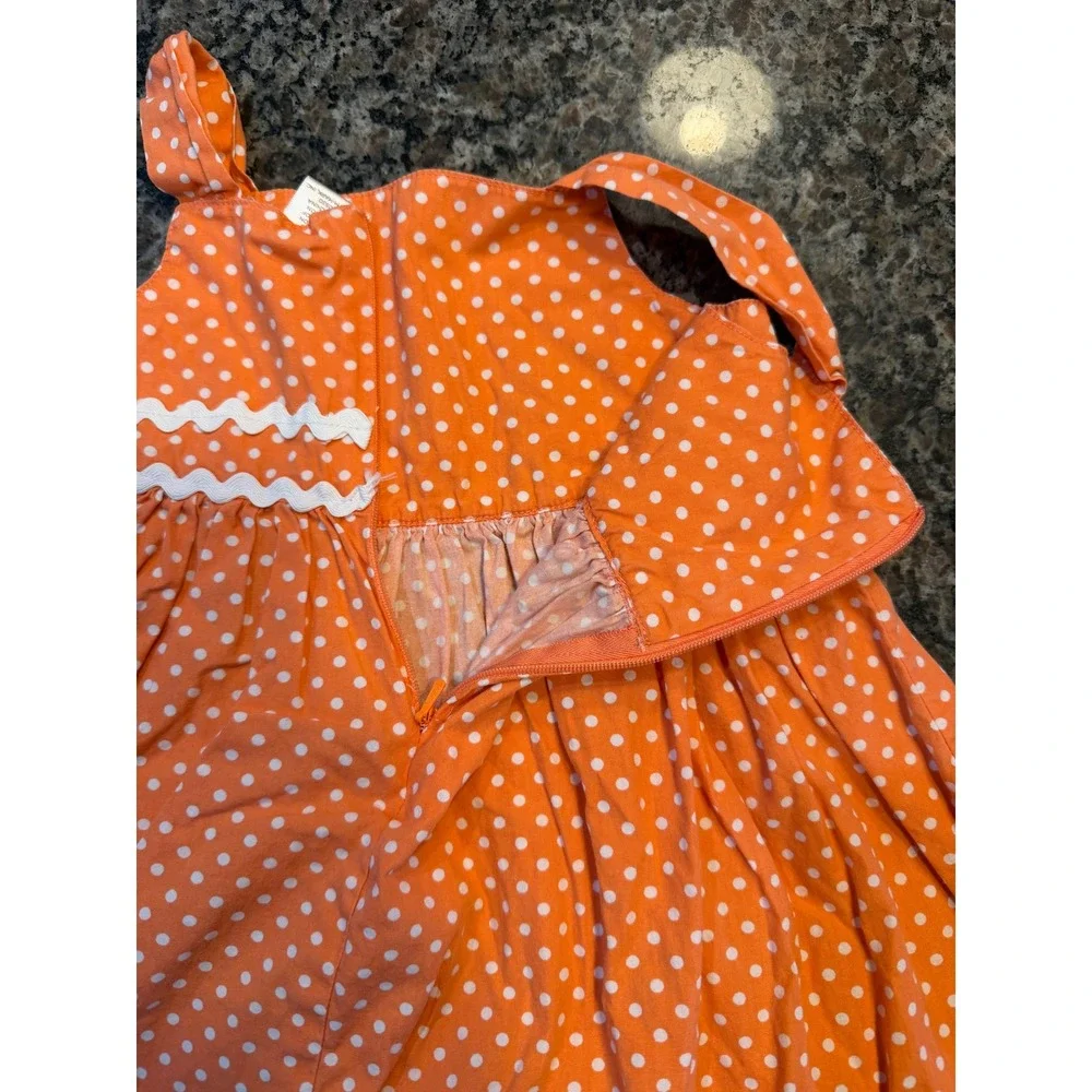 Gymboree Orange Polka Dot‎ Ric-Rac Cotton Dress Girls 18-24 Months 240538993